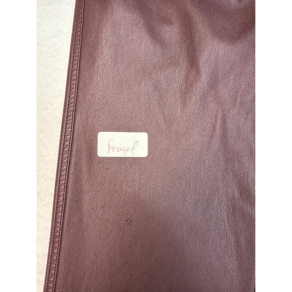 Marissa Webb Collective Burgundy Vegan Faux Leather Wide Leg Pants Size 0 - Picture 4 of 8